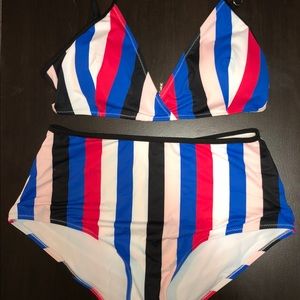 cupshe striped bikini